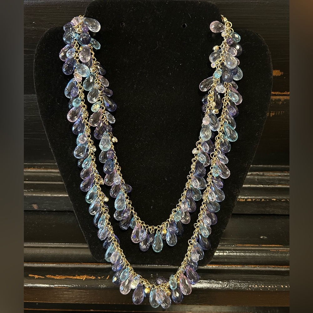 Blue Brilliant Briolette Necklace
